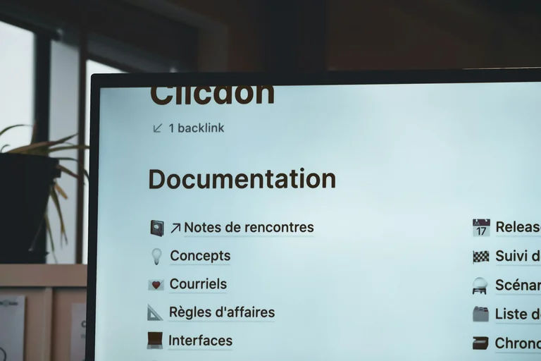 Notion app open on a computer